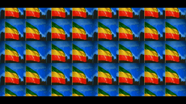 a repeating pattern of red yellow and green flags