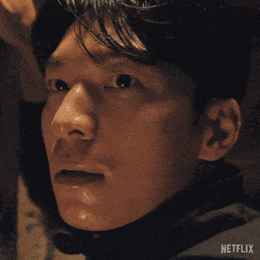 a close up of a man 's face with the word netflix on the bottom right