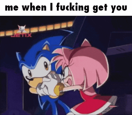 sonic the hedgehog and amy rose from sonic the hedgehog are standing next to each other in a dark room .