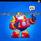 a pixel art of a robot giving a thumbs up on a blue background