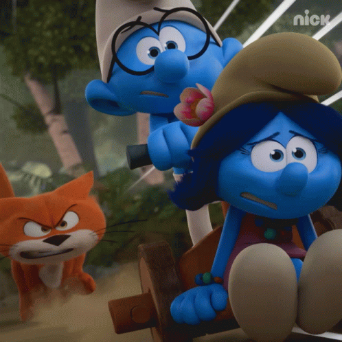 Being Chased Brainy Smurf GIF - Being Chased Brainy Smurf Smurflily GIFs