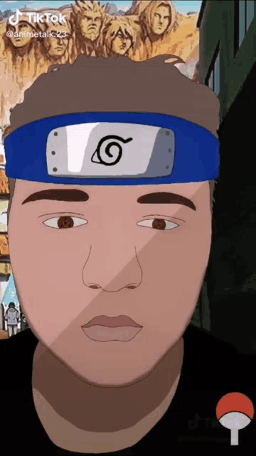 a cartoon of a man wearing a headband with the number 6 on it
