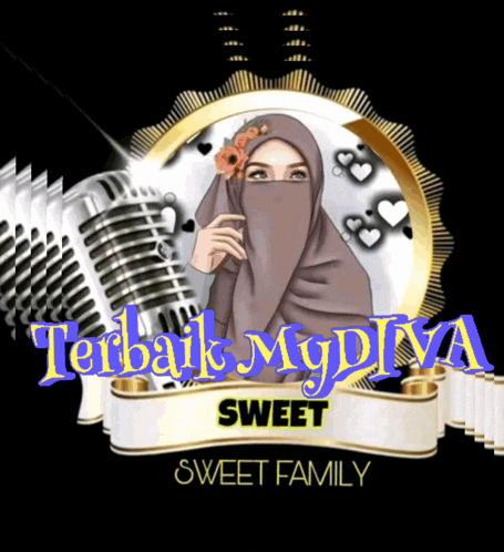 a picture of a woman in a hijab with the words sweet family on it