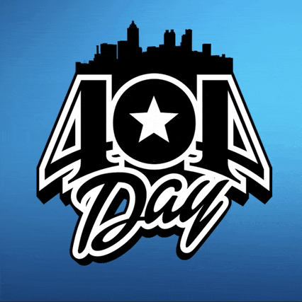 a black and white logo for 404 day with a star in the middle