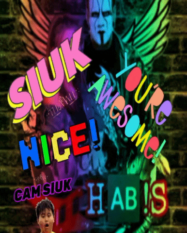 a poster that says siuk awesome nice and cam siuk