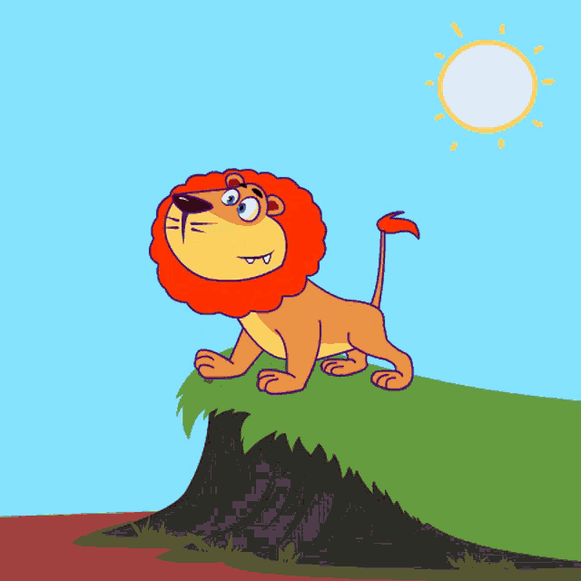 a cartoon of a lion with its mouth open