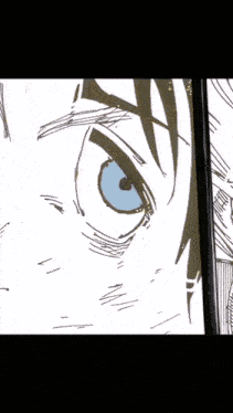 a close up of a drawing of a person 's blue eye
