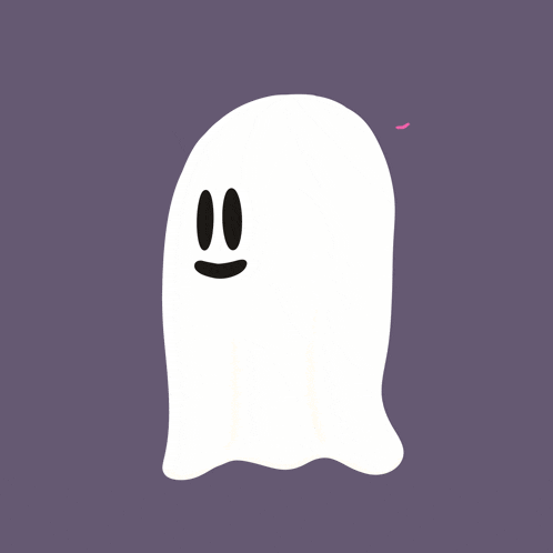 a ghost with a heart coming out of it 's nose