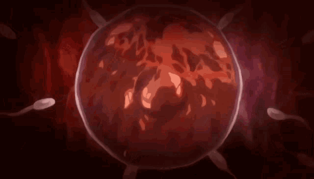 a cartoon illustration of a pregnant woman 's uterus with sperm coming out of it .