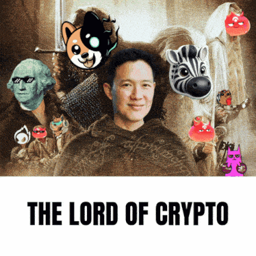a poster for the lord of crypto has a man in a cape
