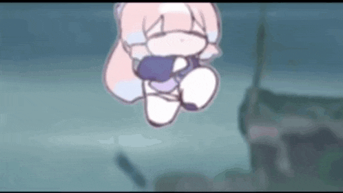 a cartoon character is flying through the air while holding a cup .