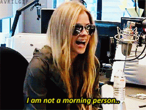 Avril Lavigne I Am Not A Morning Person GIF - Avril Lavigne I Am Not A Morning Person Head Shaking GIFs