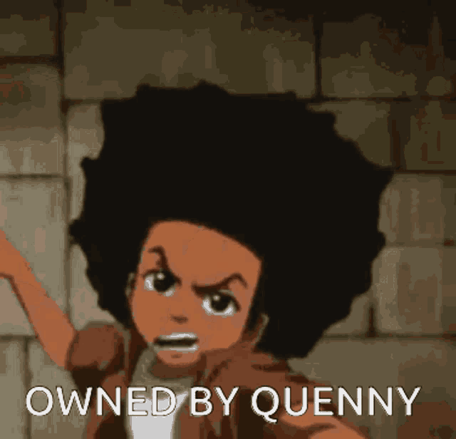 a picture of a cartoon character with the words owned by quenny on the bottom