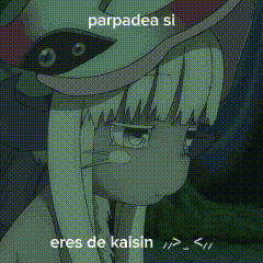 a cartoon character with the words parpadea si eres de kaisin