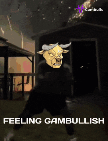 a cartoon of a bull with the words feeling gambullish below it