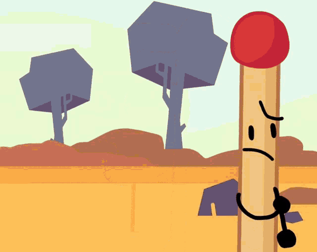 a cartoon illustration of a match stick with a face