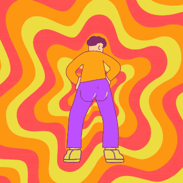 a cartoon drawing of a person with a big butt