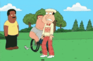 a cartoon of a man in a wheelchair being pushed by another man
