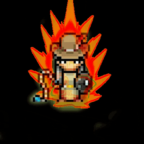 a pixel art drawing of a person with a sword