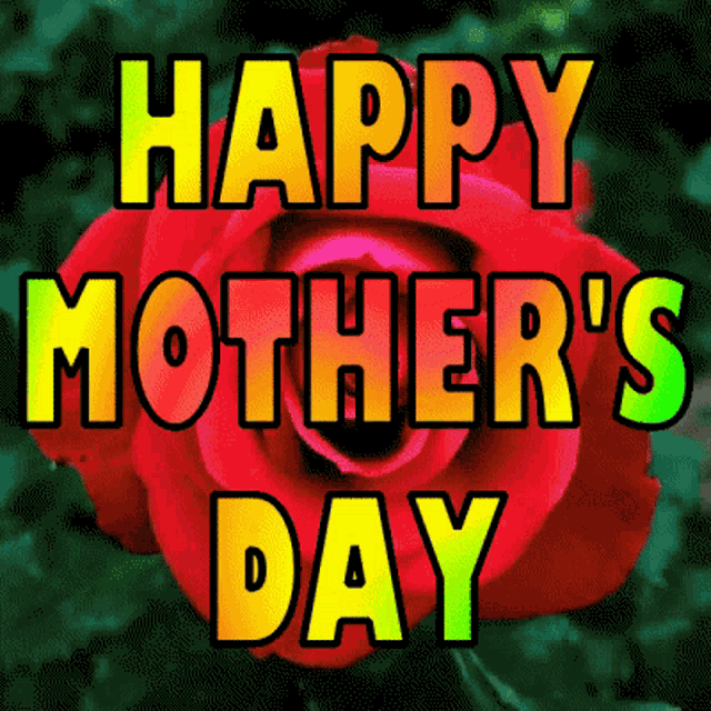 a red rose with the words " happy mother 's day " on it