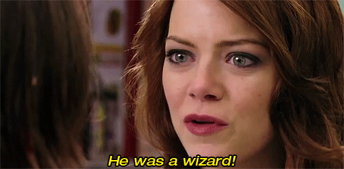Great Excuse! &Gt;_&Lt; GIF - Emma Stone He Was A Wizard Nice Excuse GIFs