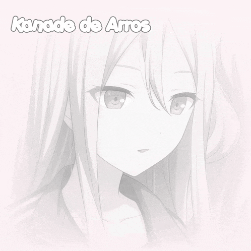 a drawing of a girl with kanade de aros written on it