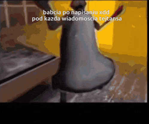 a picture of a faucet with the words babcia po napisaniu xdd