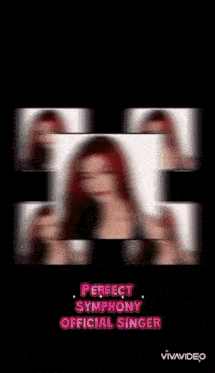a blurred image of a woman with the words perfect symphony official singer on it