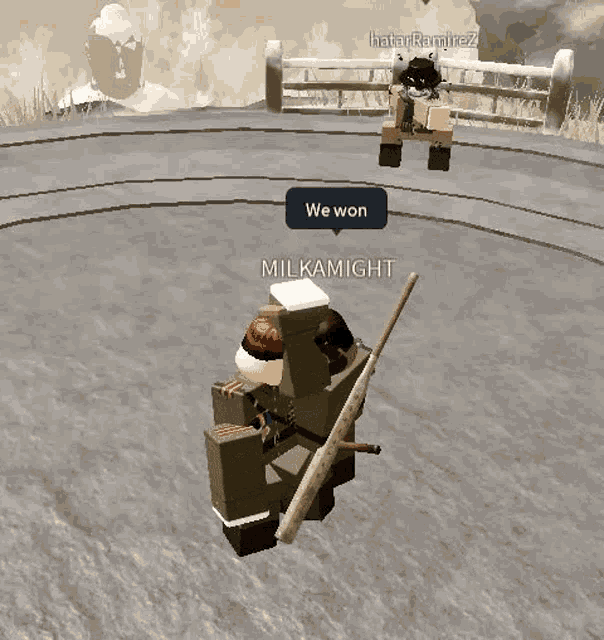 a screenshot of a video game that says we won on it