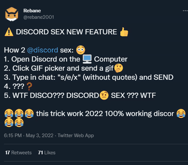 a screenshot of a discord sex new feature