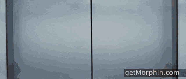 a woman wearing sunglasses is peeking out from behind a door with the website getmorphin.com below her