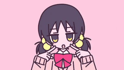 a drawing of a girl in a school uniform with a pink bow
