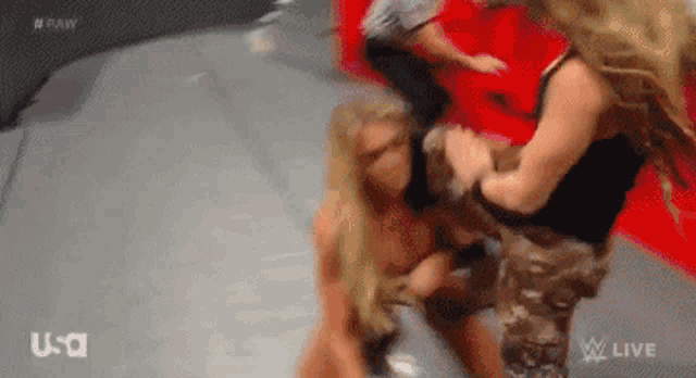 a wrestling match is being broadcast live on usa network