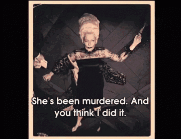 a picture of a woman with the words she 's been murdered and you think i did it on the bottom