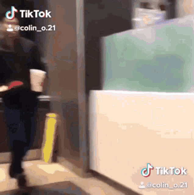 a tiktok video of a man carrying popcorn