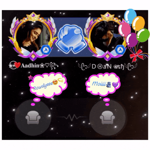 rowdyeee and moiii are among the names displayed on this screen