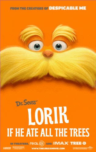 a movie poster for lorik if he ate all the trees