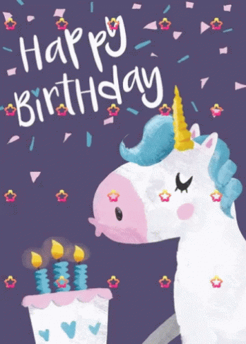 Happy Birthday Unicorn GIF
