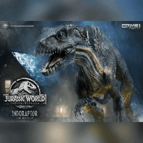 a statue of indoraptor from jurassic world is shown