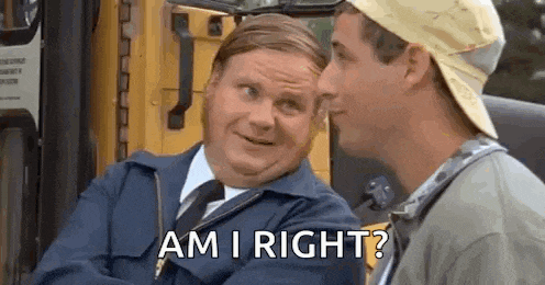 two men are talking to each other and one of them is asking another man if he is right .