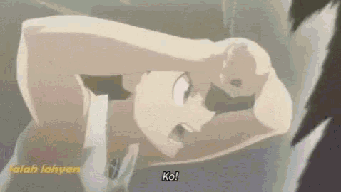 a cartoon character is holding his fist up in the air while screaming .