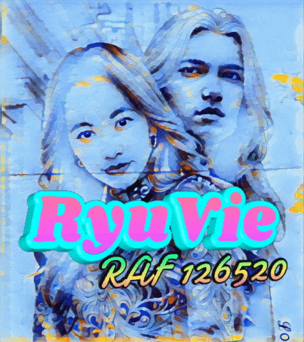 a painting of a woman and a man with the name ryu vie