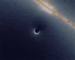 an artist 's impression of an eclipse with the milky way visible in the background