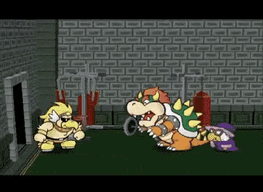 a cartoon of bowser and king koopa in a video game