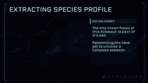 a picture of a metriacanthosaurus is displayed on a screen