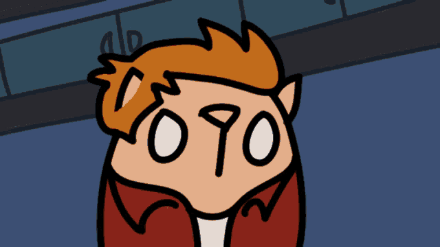 a cartoon drawing of a person with the letters o and o on his face