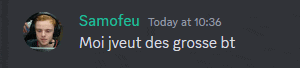 a screenshot of a chat with the name samofeu