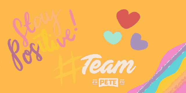 an orange background with hearts and the words #team on it