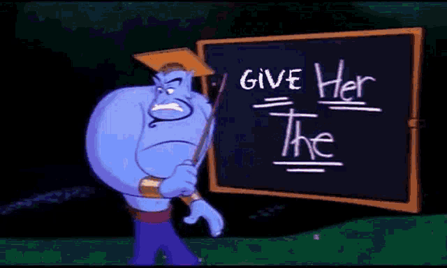 a cartoon character holding a sign with the word truth on it