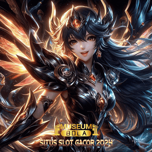 a poster for situs slot gacor shows a girl in armor